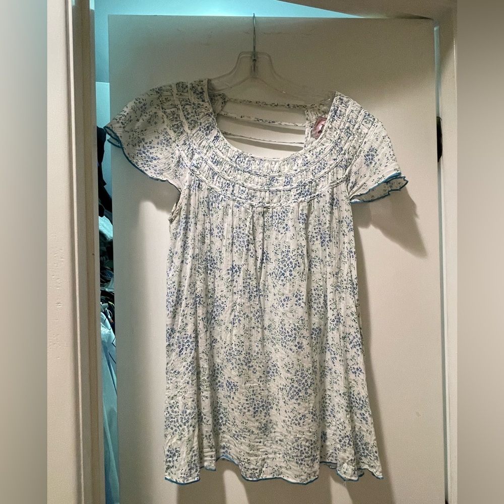 2008 Free People Floral Short Sleeve Blouse